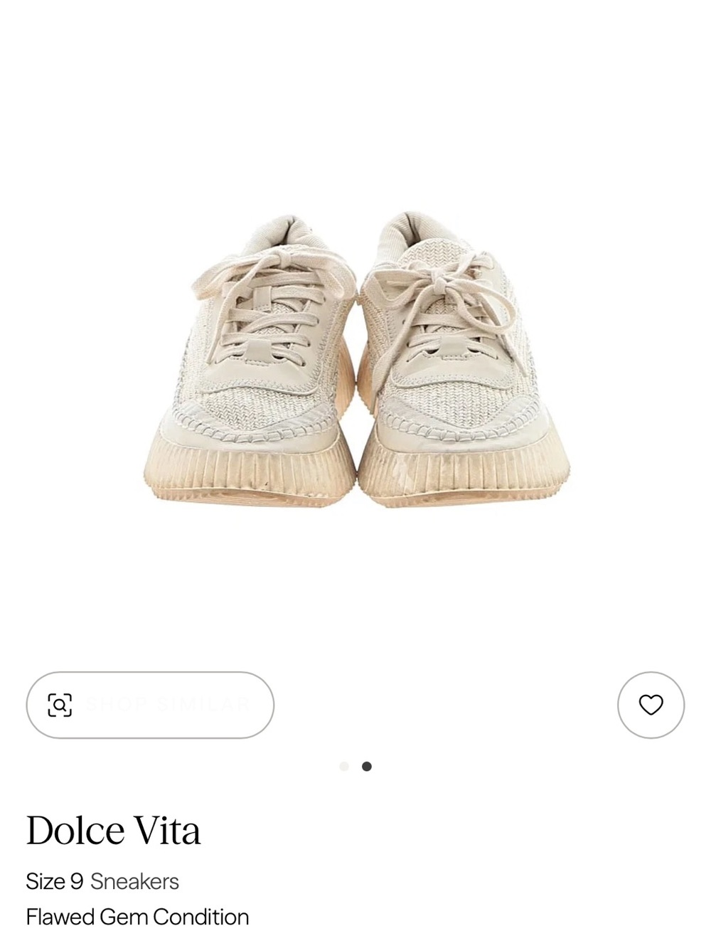 Dolce Vita Neutral Cream Knit Lace-Up Sneakers